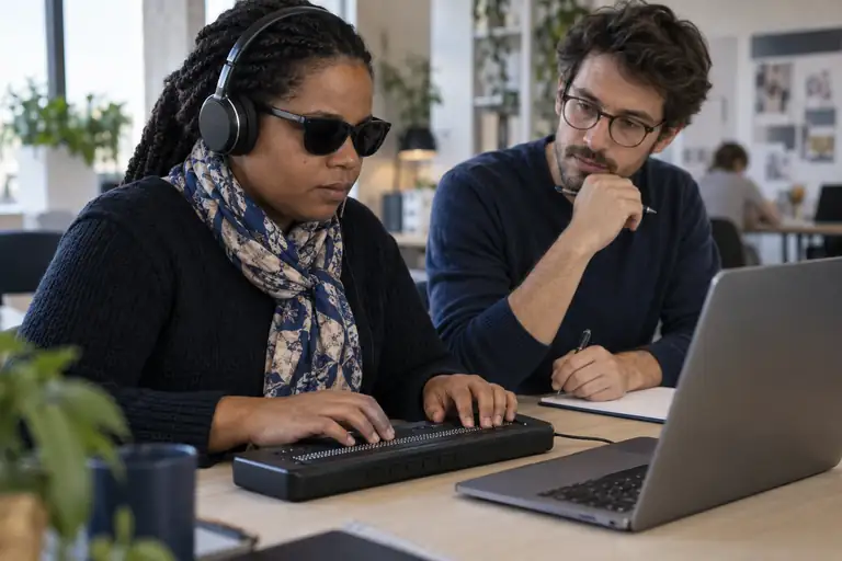 Specialist checking the accessibility of a digital interface